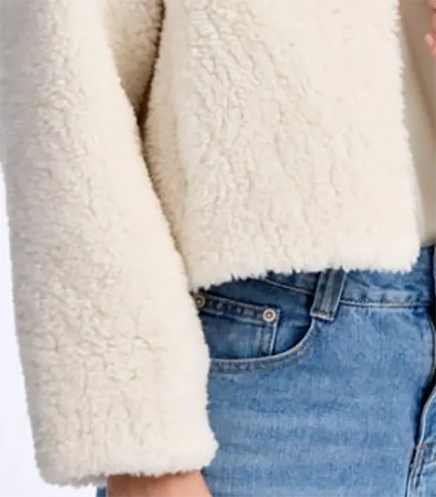 Color-block Crewneck Toggle Buttons Pocket Sherpa Jacket