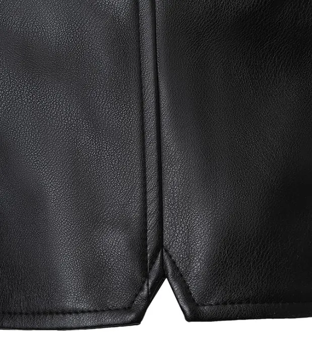 Single-Breasted Faux Leather Waistcoat