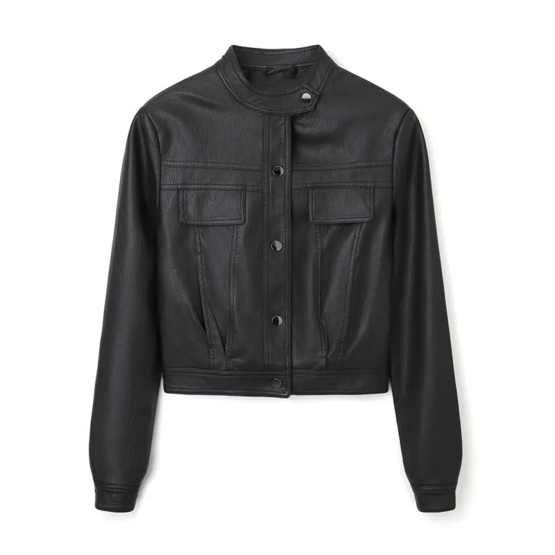 Buttery-Soft Faux Leather Jacket in American Vintage Style