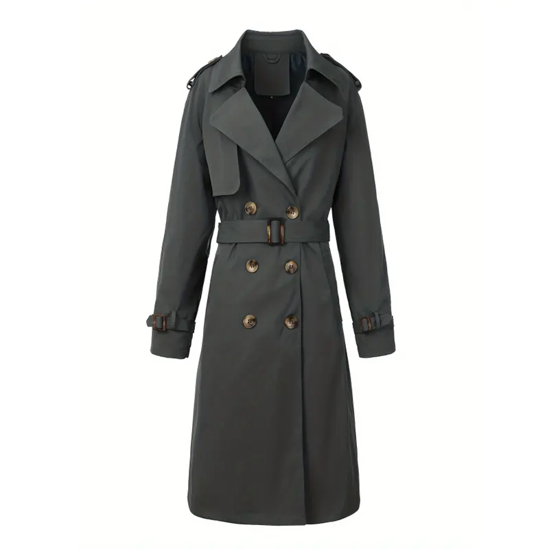 Double-Breasted Trench Coat with Belt